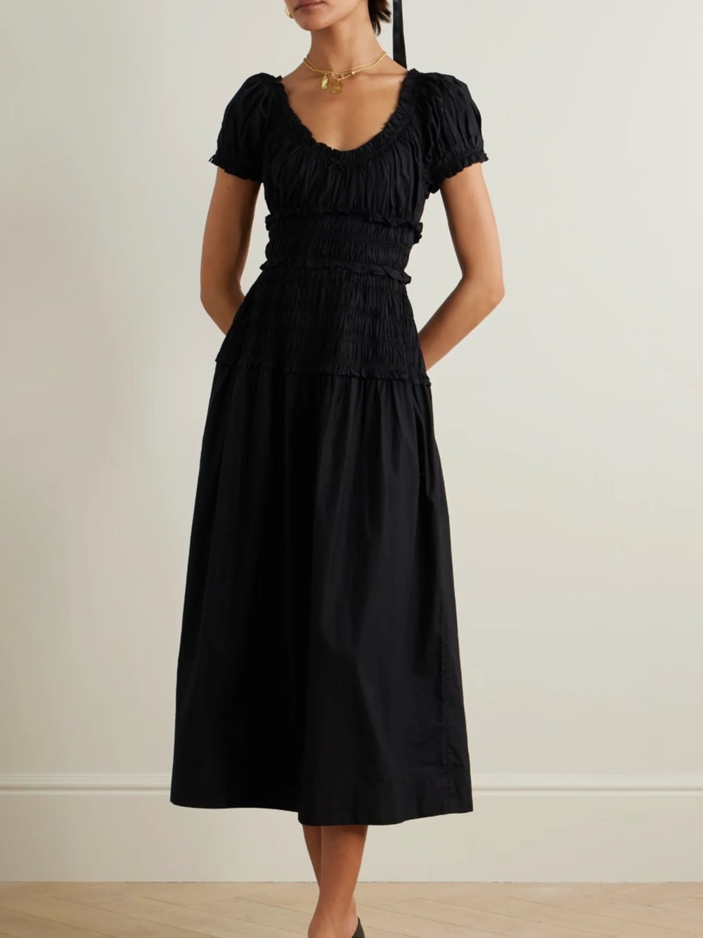 Doen Leanne Smocked Midi Dress